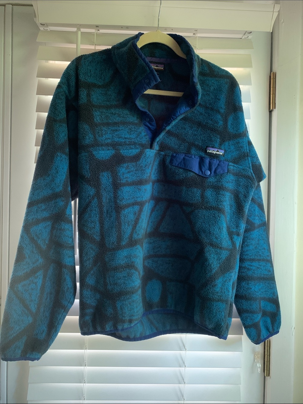 Patagonia Synchilla Fleece 1/4 Snap Aztec Stone Blue Vintage